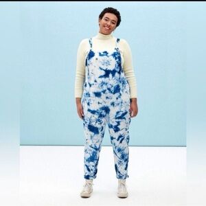 Lucy & Yak Blue Tie-Dye Straight Leg Jeans